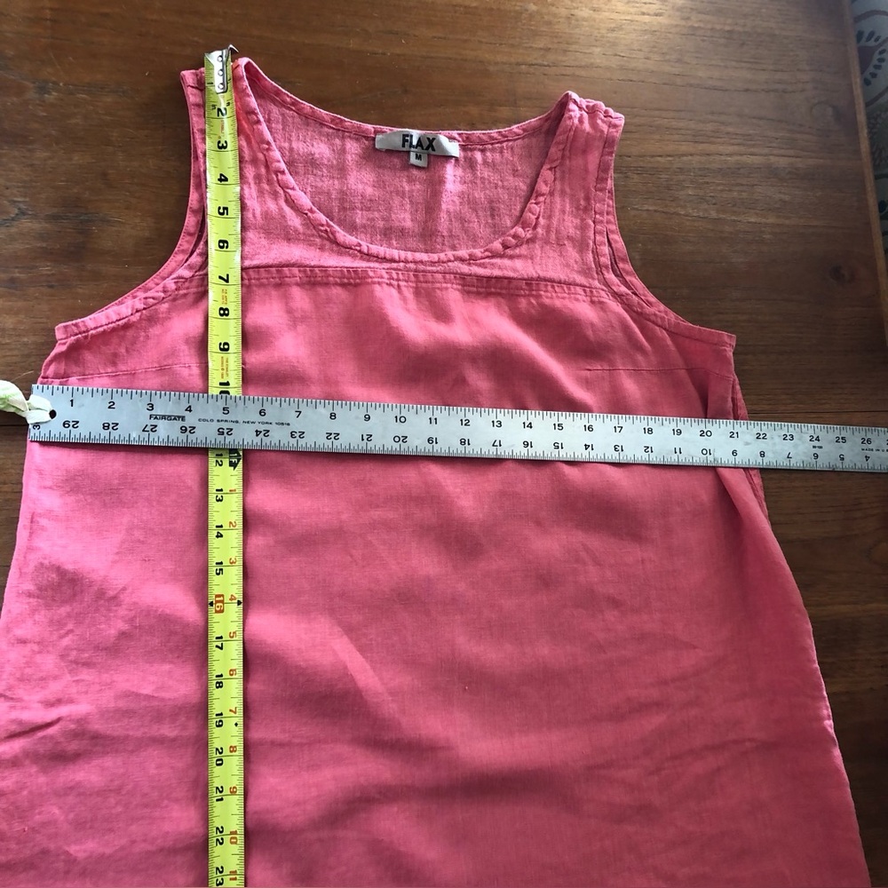 FLAX Sleeveless Pink Linen Shift Dress - Picture 5 of 9